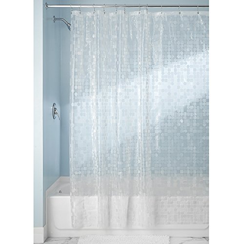 InterDesign Gigi Schimmel-/Spakresistenter Wasserdichter Duschvorhang aus EVA, 183 x 183 cm, durchsichtig
