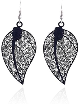 Lureme® Jahrgang Aushöhlen Design Schmuck Blatt Gestalten Schwarz Paint Pendant Dangle Ohrringe for Mädchen and...