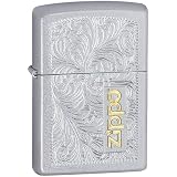 Zippo Benzina Accendino Ricaricabile Antivento, Ottone, Grigio, 5,70 x