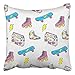 Produktbild Easshorts Throw Pillow Covers Vintage Theme Sneakers Radio Skateboard Roller Skate Decor Pillowcases Polyester 18 X 18 inch Square Hidden Zipper Home Cushion Decorative Pillowcase