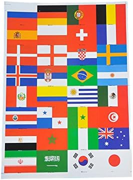 2pcs 2018 Russia World Cup Face Sticker, Temporary Tattoo Set with all top 32 teams flag for FIFA fan Face Stickers Self-adhesive World Cup Fan Supplies