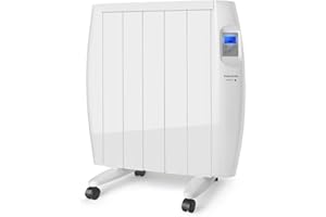 Taurus 900 - Emisor Térmico Digital. 900W. Tecnología seca. Sin fluidos. 5 elementos. Programación diaria-semanal. 2 modos. Temperatura ajustable. Incluye patas y soporte pared. Blanco