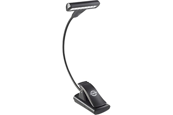K&M 12247 Lampe pour pupitre T-Model LED FlexLight Schwarz - fixation par clip, avec sac de transport, col de cygne, 4200 Lux