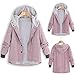 Produktbild Berimaterry Damen Langarm Jacke Outcoat Winter Warm Mode Outwear Plaid Gitter Mit Kapuze Taschen Vintage Oversize Mäntel Sweatshirt T-Shirt für Jeans Matched