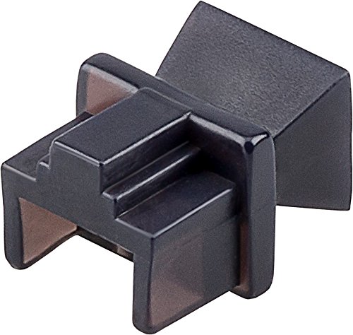 Goobay 50527 Staubschutz für RJ45 Buchse Blindstopfen für ISDN Netzwerkdosen Patchpanel, 10 Stück schwarz