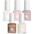 Andreia Halal Breathable Nail Polish Collection - Water Permeable Glossy Nail Polish Vegan & Cruelty-Free - 5 Nude Colours Set - 52.5ml
