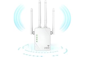 ANDHOT WiFi Extender, Nouveau Répéteur WiFi 2024, Amplificateur WiFi 1200Mps, Booster WiFi bi-Bande 5GHz et 2.4GHz, Mode Répéteur/Routeur/AP, 4 Antennes pour la Maison-Bureau, ‎XL-Z04