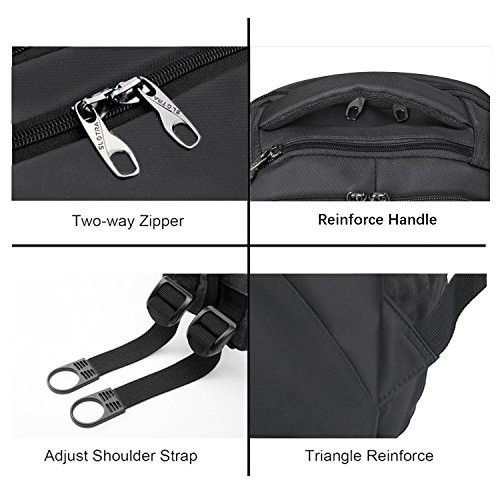 SLOTRA Laptop Rucksack Wasserdicht M  nner Arbeiten Business School Rucksack 15 6-Zoll-Computer-Rucksack Polster Laptopfach Schwarz