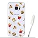 Produktbild Galaxy S7 Edge Silikonhülle, Samsung Galaxy S7 Edge Hülle mit Burger Pizza und Fritten Muster, Edaroo Cartoon Katze Blumen Tier Bunt Farbig Entwurf Ultraslim Dünn Transparent Durchsichtig Klar Soft Weich TPU Gel Silikon Handyhülle Bückseite Schutzhülle Schutz Case Cover für Samsung Galaxy S7 Edge