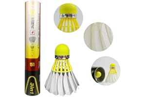 Dmantis 12pcs D51 3 in 1 Badminton Shuttlecocks Durable Hybird Feather Badminton Ball Shuttles Indoor Outdoor Sports Game