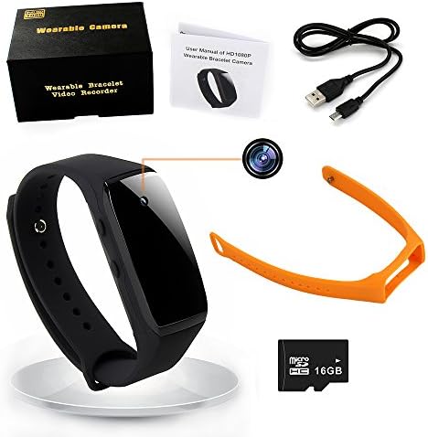 HD 1080P 16GB Buit-in Portable Wristband Spy Camera,Bracelet Hidden Camera watch (Can not show time) Sport DVR