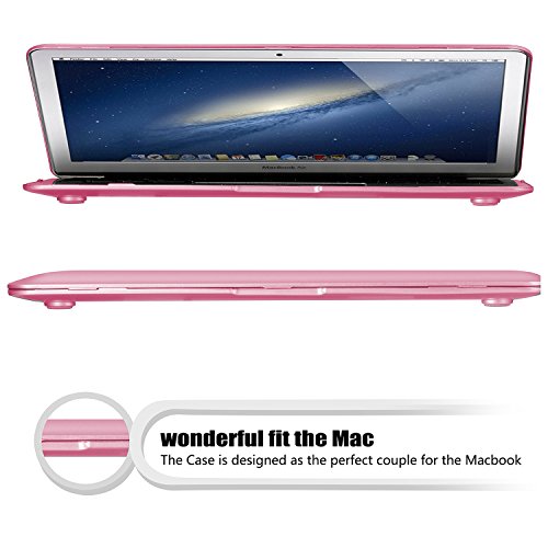 tinxi® Zweiteilige Matte Gummierte Harte Schutzhülle für Apple Macbook Air 13,3 Zoll Hülle Cover Schale Schutz Hülle Tasche Case Shell Hard Plastik mattiert rosa - 5