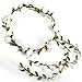 Boho Rose Floral Head Garland Flower Headband Floral Headdress Wedding Festival (White)