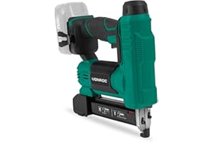 VONROC Agrafeuse Cloueuse Sans Fil 20V - 1000 Pièces d'Agrafes 20mm et 25mm Inclus - Taux Percussion 30 Clous/Agrafes par Minute - LED intégrée, Percussion Réglable, Sans Batterie Ni Chargeur