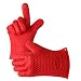 Produktbild Tailcas® 1 Paar Hitzebeständig Wasserdicht Antirutsch Silikon Ofenhandschuhe Backhandschuhe Grillhandschuhe Topfhandschuhe Fausthandschuhe Hitzeschutzhandschuhe für Küche, Grillen, Kamin, Ofen Backofen, Mikrowelle - Bis zu 250°C - Rot