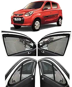 AUTOFACT Magnetic Window Sun Shades for Maruti Alto 800 (2014 Onwards) -Set of 4 - with Zipper