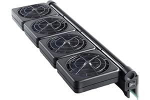 Kepuarm 4 heads Aquarium Cooling Fan, 12V Aquarium Chillers Fish Tank Cooling Fan 2 Wind Speed Adjustable Cooling Fan Fish Tank Cold Wind Chiller for Salt/Fresh Water (4 Head)