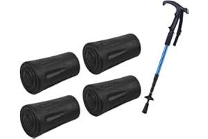 RY-EARL 4 Stück Nordic Walking Pads, Walking Stöcke Walking Pads Asphalt Gummipuffer Für Alle Gängigen Nordic Walking Stöcke Trekkingstöcke Gummipuffer Mit Krückenkapsel rutschfest 11mm