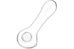 YoungRich Glaspfeife mit 7 Kickloch Dickes Kleines Glas Spoon Pfeife Hitzebeständig Geruchlos Taschenform Klobig Schöne Glanz Geschenk für Vater Mann und Sammler Transparent