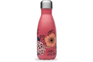 Qwetch - Bouteille Isotherme Originals Anémones 260ml - 24h Froid et 12h Chaud - Etanche & Réutilisable - Gourde inox isotherme pour Sport, Voyage, Bureau, Randonnée