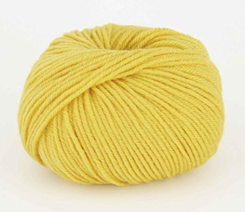 Lane Mondial 50 Grams Bio Wool, Col. 355 – gaillo Maize, Organic Wool, Knitting, Crochet