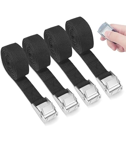 Sangles à Cliquet 100cm - Lot De 6 - Charge Max 250kg - Alliage Zinc - Pour Bagages, Vélos, Camping