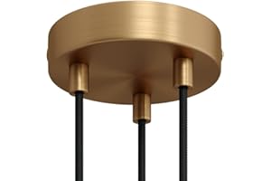 creative cables - Kit rosone cilindrico in Metallo a 3 Fori - Cilindrico, Bronzo Satinato