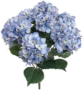 FRE 7 Head Artificial Silk Hydrangea Flower Wedding Party Decor Bouquet Sky Blue