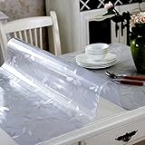 Perfecto para cocinas, Comedores y oficinas de trabajo, etc. Este protector del pvc se puede cortar para caber su tabla, Puede marcar con un lápiz la medida exacta y usar un cuchillo afilado o unas tijeras para cortar. El tamaño recibido será extra más grande que su tamaño real porque este material se encogerá un poco después de un período de tiempo.