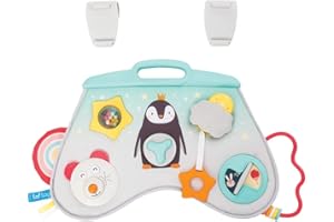 Taf Toys Laptoy Centre Baby Activity Toy. 12 Sensory Activities including Music, Lights, Rattle & Crinkling textures. Easily attaches to Cot or Crib. Portable. Suitable for Boys & Girls age 6 months +
