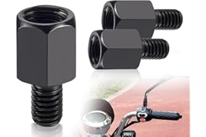 ‎LHBWHIZ Lhbwhiz 2 Stück Rechtsgewinde spiegeladapter M10 auf M8,Motorrad Spiegel Adapter,zuverlässig Motorroller Rückspiegel Schrauben,für Moped Roller(Schwarz)