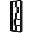 LvDon LTD Bookcase Book shelf Shelving Display Unit Rack Case Cube Storage Unit Cabinet Shelves Living Room Bedroom Tall Slim Black White (Black)