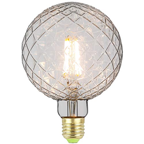 Tianfan - Grande ampoule LED Edison en cristal - G125 - 4 W - 220/240 V - E27 - Style vintage - À filament - Décoration - Lumière chaude de 350 lm, Verre, claire, E27 4.00W 240.00V