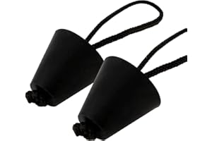 LUTER 2pcs Silicone Kayak Scupper Plug Kit Universal Canoe Drain Holes Stopper Bung Replacement Part for Kayak Canoe（Black）