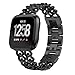 Produktbild Luxury Edelstahlband Handgelenk Band Armband Ersatz Für Fitbit Versa Legierungsbänder Strap für Fitbit Versa,22mm Bandlänge ca 174 mm (Schwarz)