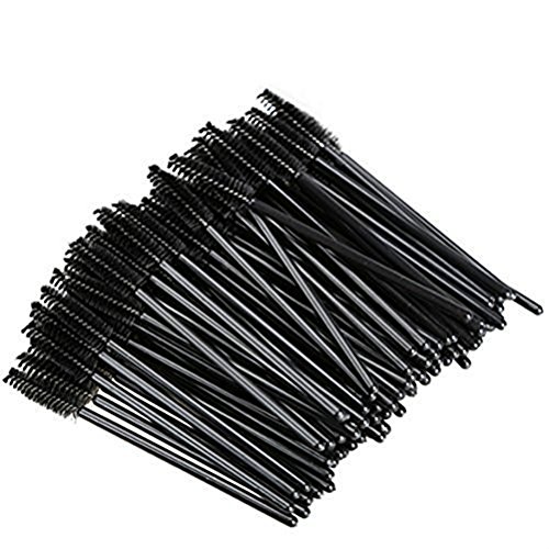 Qingsun 50pcs Disposable Eyelash Brushes Mascara Wands Eyebrow Brush Makeup Tool