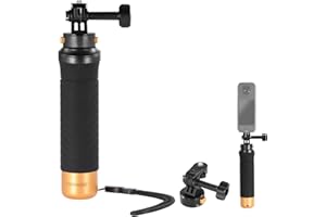 Neewer Poignée Flottante pour caméra d'action avec Adaptateur de Montage à dégagement Rapide, Adaptateur à vis de 6,35 mm et dragonne, kit d'accessoires de poignée sous-Marine Compatible avec GoPro