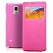 Produktbild Saxonia Tasche Samsung Galaxy Note 4 Hülle Case Schutzhülle Flip View Cover mit Fenster und Kameraschutz Pink
