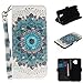 Produktbild Gelusuk Samsung Galaxy A6 2018 Hülle,Galaxy A6 2018 Ledertasche,Dünn PU Leder Manget Flip Cover [Kartenfächer][Ständer] Wallet Brieftasche Case Full Protection Bookcase Bumper Tasche-Mandala