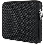 EWWE 3D Schutz Laptop Sleeve Hülle Tasche Aktentasche Schutzhülle Tragetasche für 13 - 13,3 Zoll Laptop | Chromebook | MacBook Pro | Air, ASUS ACER HP LENOVO DELL TOSHIBA SAMSUNG, Diamant Wasserresistente and Stoßfest Neopren mit Innentasche, Schwarz