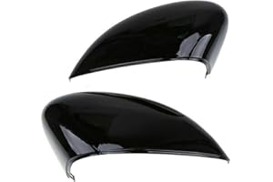 RASHION Remplacement de Capuchon de Rétroviseur Noir Brillant pour F-ord Fiesta MK7 2008-2017, Couverture de Rétroviseur de Voiture 1 paire