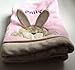 Personalised Deluxe Teddy/ Rabbit Baby Blanket. Luxurious wrap. Great Baby Gift. - Please Write Blanket Choice & Wording Required in the seller message box at checkout (Bunny on Pink Blanket)