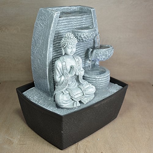 Innenbrunnen Zimmerbrunnen Feng Shui Weisheit LED Beleuchtung 24 cm - 2