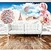 Produktbild Muraon HD Wandbild 3d wallpaper fototapete benutzerdefinierte mural kinderzimmer traum wolke feuer ballon malerei sofa TV hintergrundbild für wände 3 d, 350x245 cm (137.8 by 96.5 in)