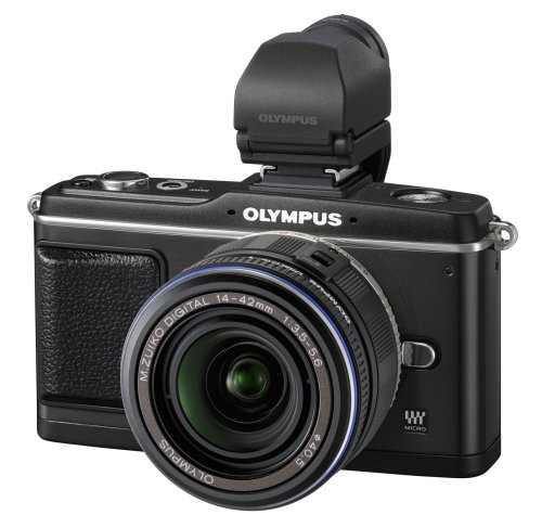 Olympus PEN E-P2 Systemkamera (12,3 Megapixel, 7,6 cm Display, Bildstabilisator) Kit inkl. 14-42mm Objektiv und EVF Sucher schwarz Olympus PEN E-P2 Systemkamera (12,3 Megapixel, 7,6 cm Display, Bildstabilisator) Kit inkl. 14-42mm Objektiv und EVF Sucher schwarz