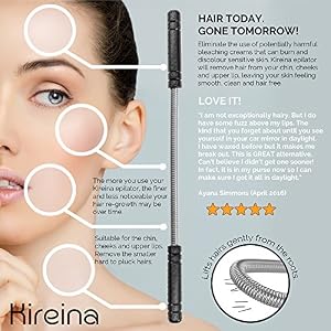 Facial Epilator + FREE Eyebrow Razor Trimmer - Stainless Steel Threading Tool - Facial Hair Remover - Image 2