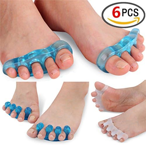 DR PS- Original ToePal: Gel Toe Separators & Toe Spreader (6 Pcs), Fight Bunion, Hammer Toes, Claw Toes, Crooked Toes and More! Toe Spacers for Yogis, dancers and Athletes