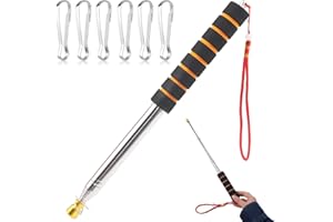 HAMKU 3m Palo Telescopico per Bandiera Incluse clip*6 Asta per Bandiera asta per bandiera aste telescopiche allungabili per travel attività all'aperto lesson allenamento