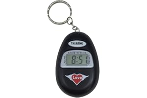 VISIONU Reloj Llavero Parlante en Español, Alarma LCD con Voz (Negro)