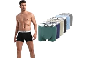 RAYKONG Calzoncillos bóxer para Hombre de 95% algodón Ropa Interior cómodo Transpirable Pack de 6 (Color Variado)
